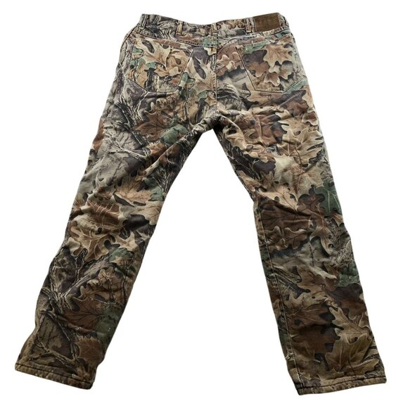 Vintage Wrangler Men's Flannel Lined Jeans Size 36x32 Camouflage Hunting Outdoor - Picture 2 of 16